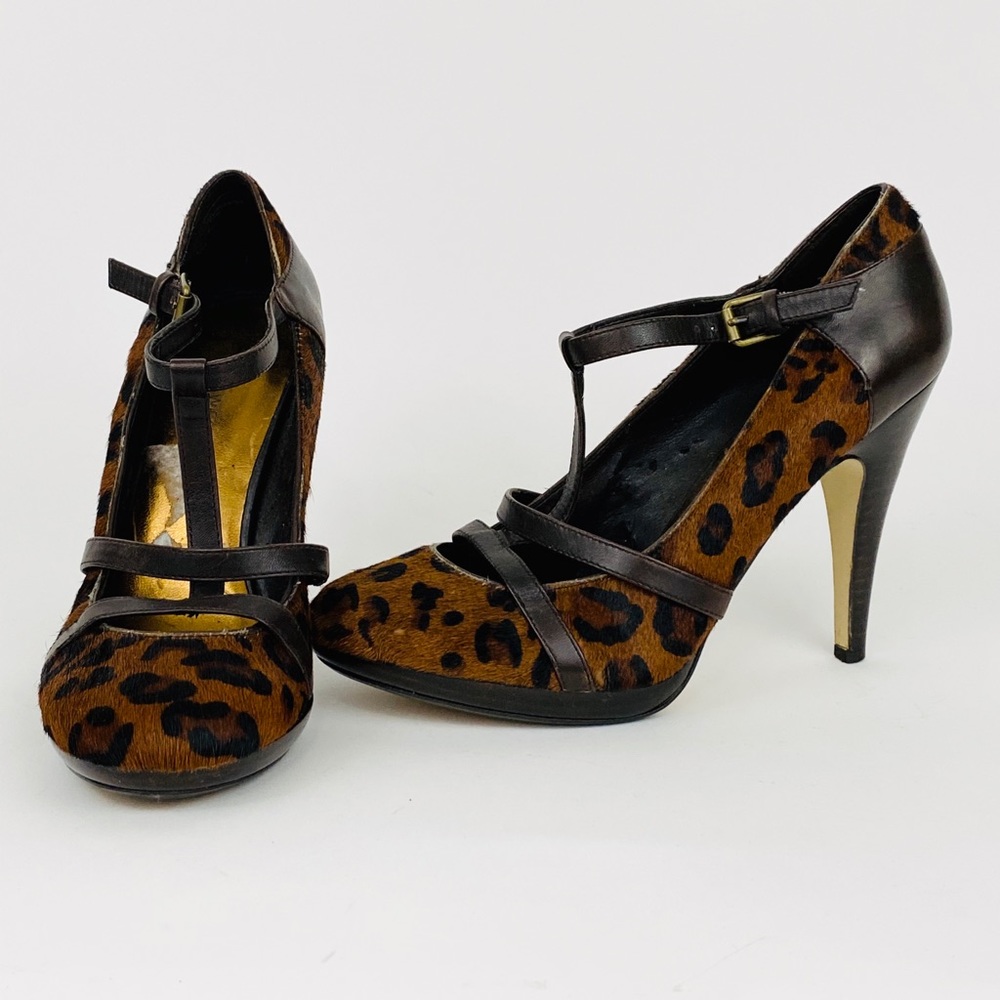 Nine West Black and Brown Leopard Print Shoes